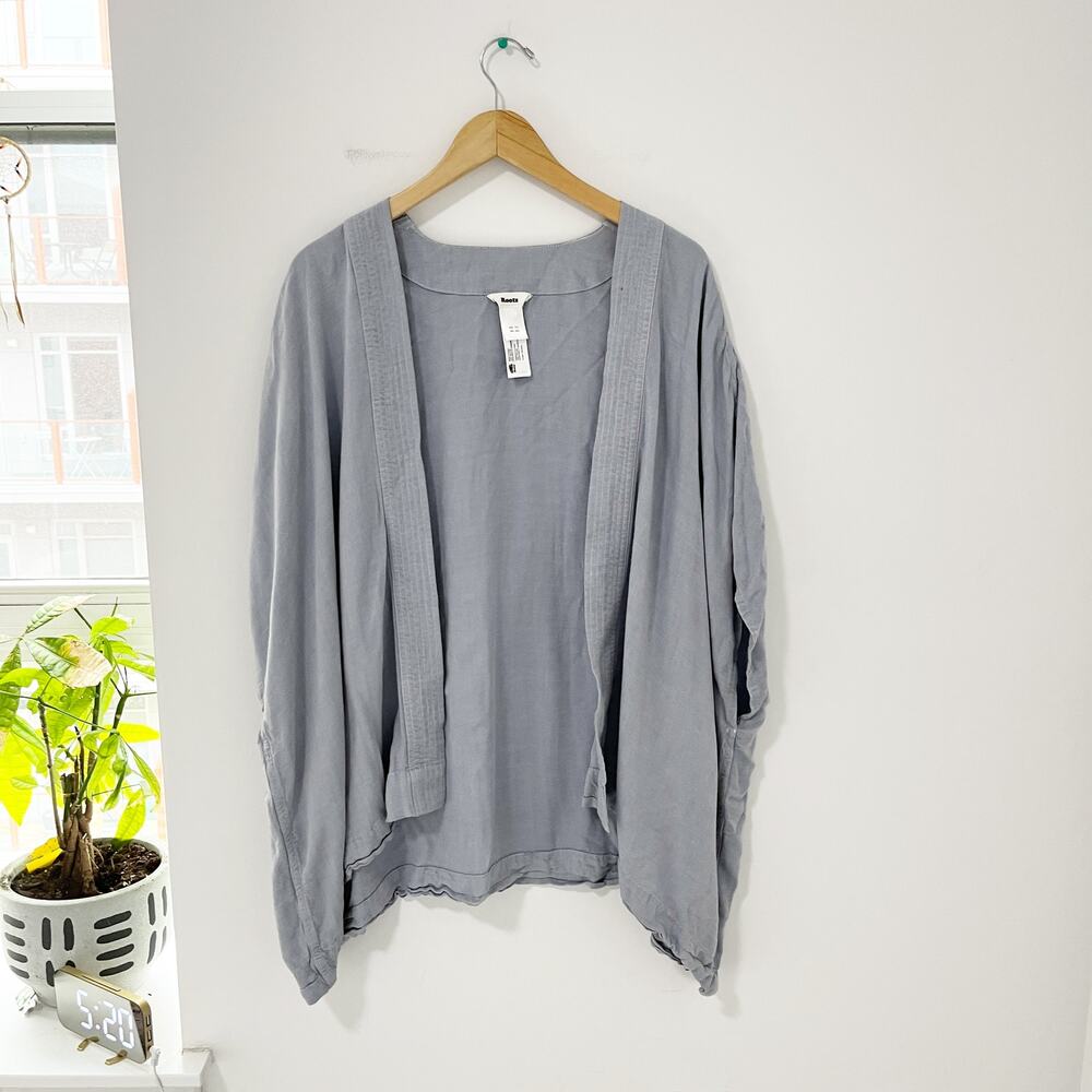 Roots Blue Open Short Sleeve Sweater One Size